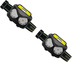 2pcs Upgraded Sensor Rechargeable Torch Led Headlamp for Outdoor Activities USB Charging Straps for Comfortable Wear for Night Running and Fishing
