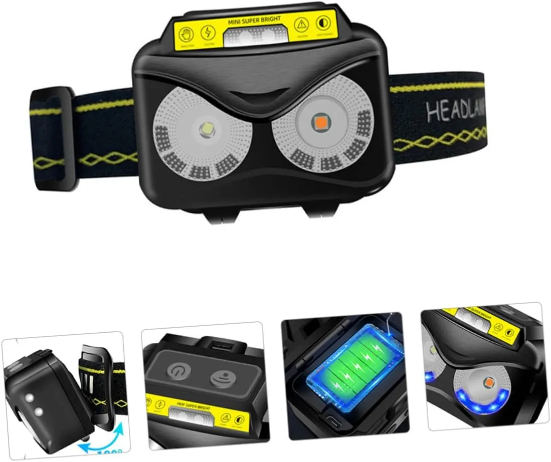 2pcs Upgraded Sensor Rechargeable Torch Led Headlamp for Outdoor Activities USB Charging Straps for Comfortable Wear for Night Running and Fishing