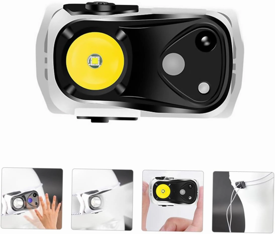 2pcs Adjustable Usb Rechargeable Smart Sensor Headlamp for Outdoor Activities Portable Flashlight for Night Running Fishing and Automotive Maintenance