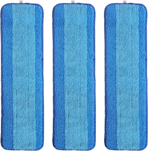 3 Pack Washable & Reusable Microfiber Cleaning Pad for Bona Family of Mops Replacement 18 Inch Used for Hard Surface Floors Cleaning
