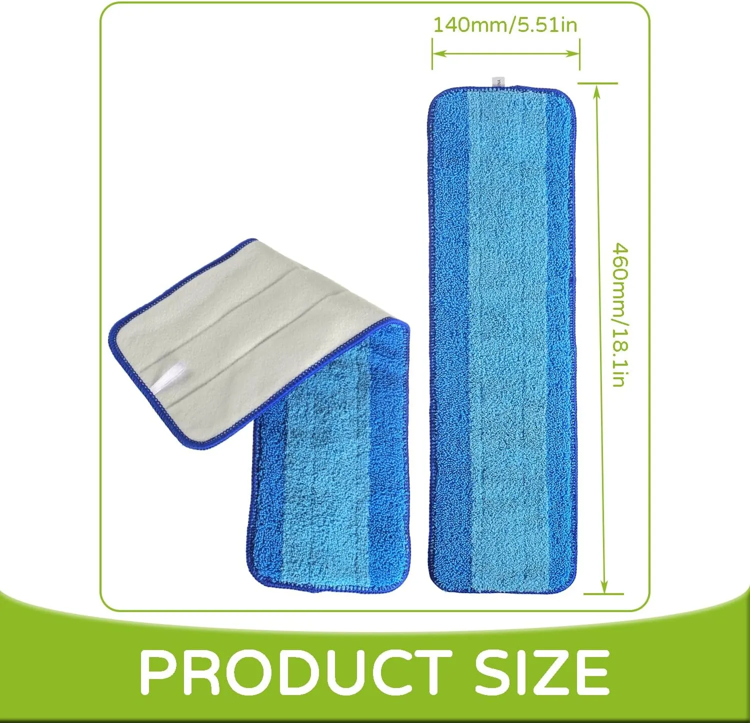 3 Pack Washable & Reusable Microfiber Cleaning Pad for Bona Family of Mops Replacement 18 Inch Used for Hard Surface Floors Cleaning
