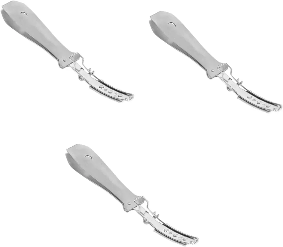 3 Pcs Pig Hair Remover Tool Flat Cooking Tweezer Stainless Steel Tweezer Set Hair Remover Without Blade for Pork Chicken