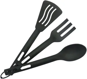 3-piece Boys and Girls Nylon Camping Cutlery Kit Spoons Forks Set for Outdoor Cooking Picnic Hiking Bbq