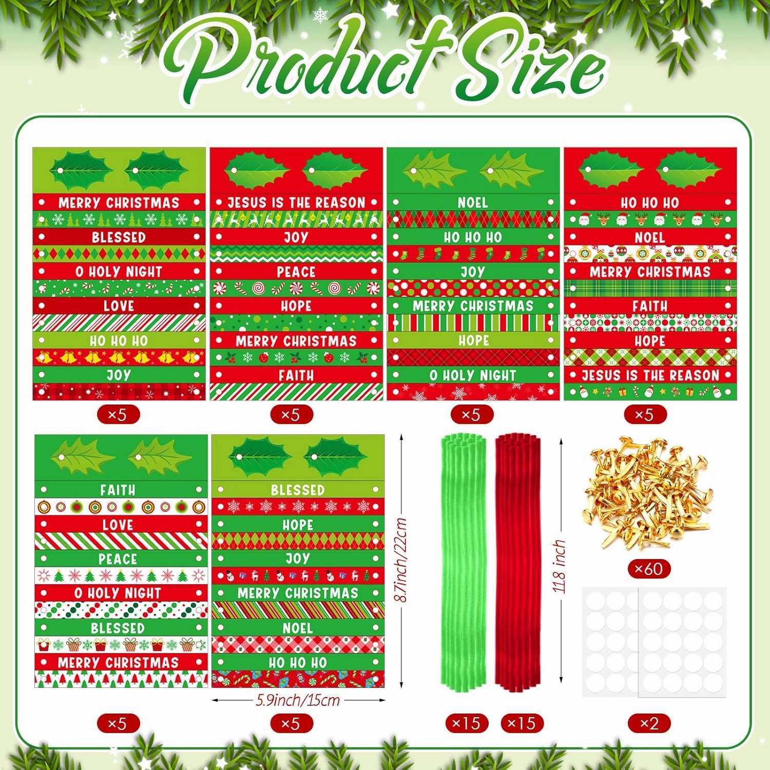 30 Sets St. Patrick's Day Crafts Kits Paper St Patricks Day Christian Ball Ornaments Bulk DIY Religious Shamrock Clover Decorations for Sunday School Party Favors Activity Gift Set(Christmas)