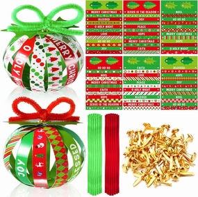 30 Sets St. Patrick's Day Crafts Kits Paper St Patricks Day Christian Ball Ornaments Bulk DIY Religious Shamrock Clover Decorations for Sunday School Party Favors Activity Gift Set(Christmas)