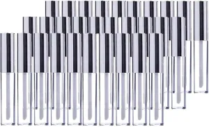 30pcs Lip Gloss Tubes Cute Set Lip Balm Empty Containers Refillable Lip Gloss Tubes with Wand Clear Plastic Lip Gloss Makeup Tool 10ml Bottle