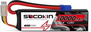 3S Lipo Battery 10000mah 120C with EC5 Connector Soft Case for RC Car Boat Truck Helicopter Airplane Drone FPV RC Hobby