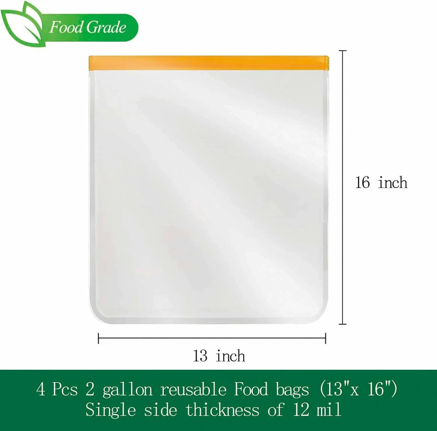 4 Pcs 2 Gallon Reusable Freezer Bags, Large Capacity, BPA Free Reusable Food Pouches, Used For Home Food Storage And Camping Food Storage