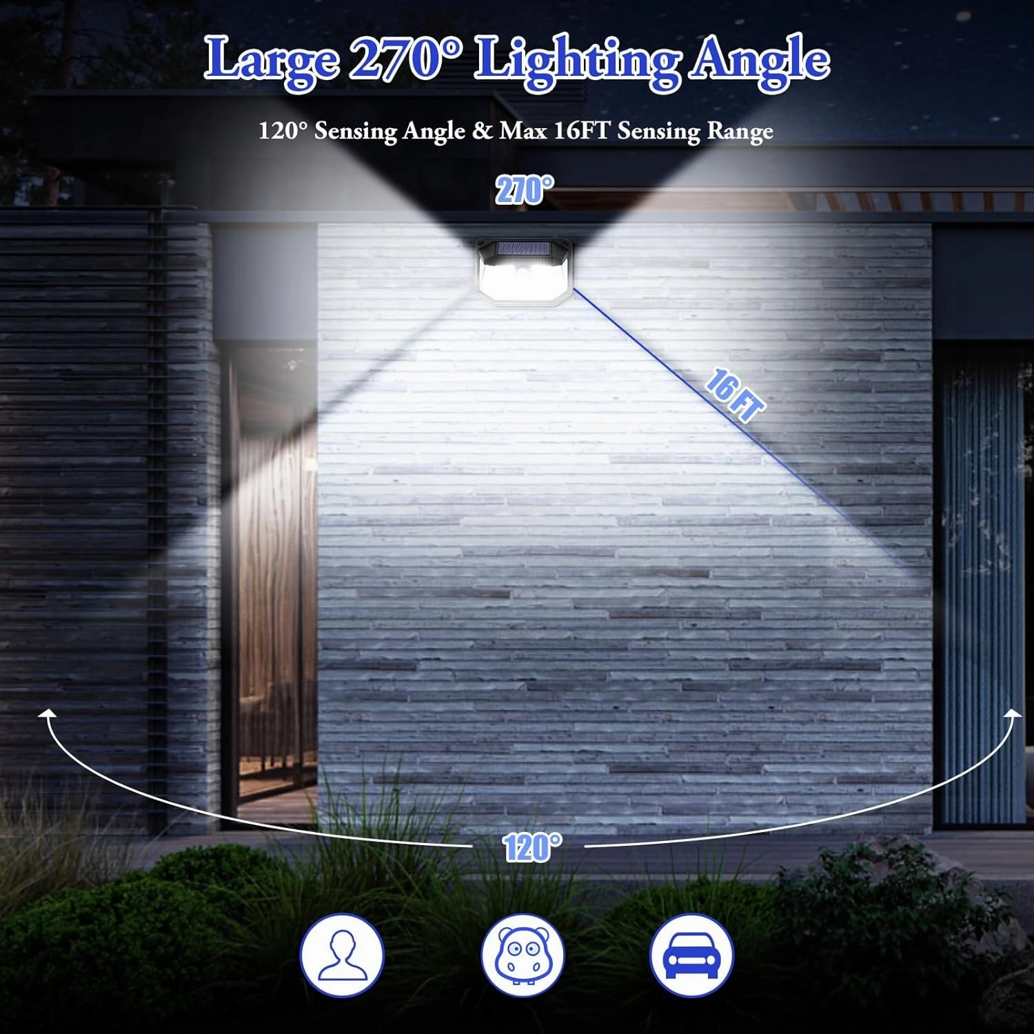 4-Pack Solar Wall Lights Outdoor with 3 Modes & Reflector, Waterproof Bright 178 LEDs Motion Sensor Security Lights, Solar Powered Flood Lights for Patio Garden Yard Porch Garage Front Door