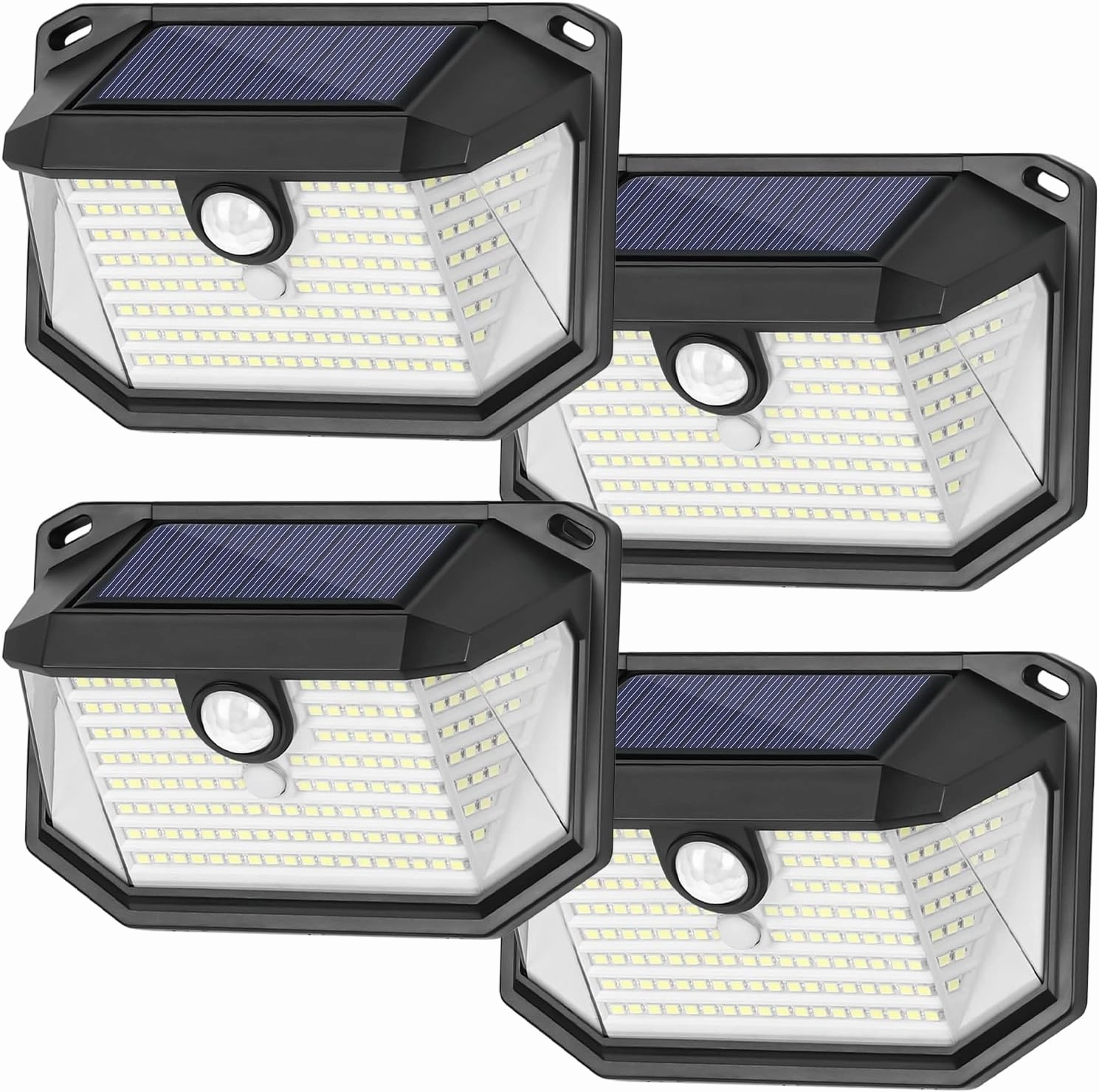 4-Pack Solar Wall Lights Outdoor with 3 Modes & Reflector, Waterproof Bright 178 LEDs Motion Sensor Security Lights, Solar Powered Flood Lights for Patio Garden Yard Porch Garage Front Door