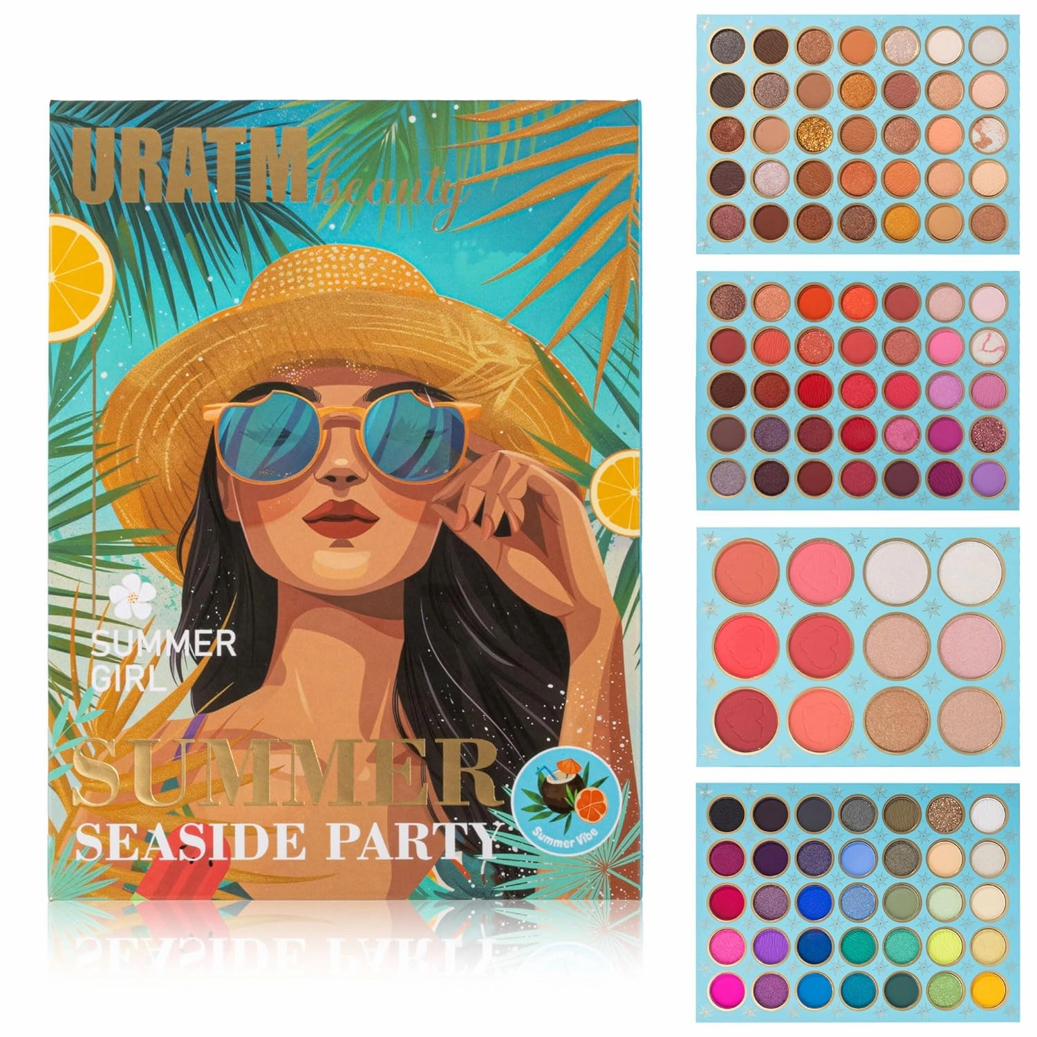 4 Pages Multicolor Makeup Palette with Book Design | Foldable and Portable | Blush Eyeshadow Highlight Contour | High Pigmentation Waterproof Smooth Texture | Unleash Your Inner Makeup Artist