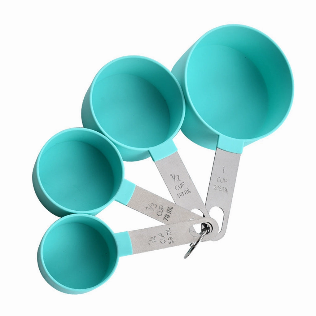 4 Pcs Plastic Measuring Cup With Stainless Steel Handle - H01207