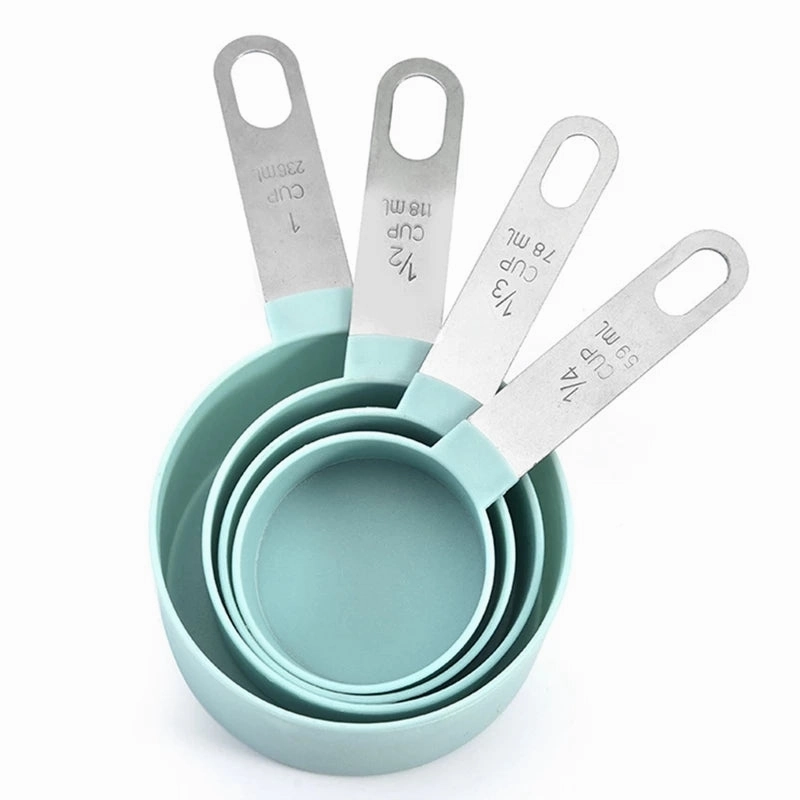 4 Pcs Plastic Measuring Cup With Stainless Steel Handle - H01207