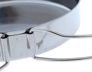 4X Camping Frying Pan and Pot with Folding Handle, Stainless Steel Open, as described, Silver