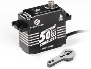 50KG Coreless Servo 8.4V High Torque Servo, Full Metal Gear Servo with IP67 Waterproof & Magnetic Support Sanwa SSR/NB4/Futaba for 1/8 1/10 Scale RC Crawler Cars, Trucks & Robotic Parts(270°)