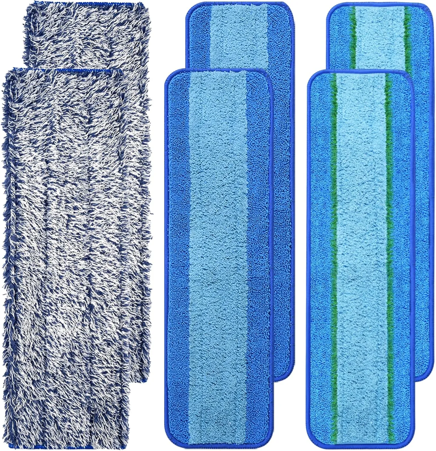 6 Pack Reusable Microfiber Pad for Bona Mop, 6 Pack Value - Use with Bona Mops, Includes 2 Pack Dusting Pad, 2 Pack Cleaning Pad and 2 Pack Deep Clean Pad