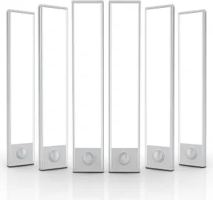 6 Pack Under Cabinet Lights Wireless, 32 LED Motion Sensor Light Indoor Rechargeable Magnetic Closet Lights Battery Operated, Under Counter Lights for Kitchen, Wardrobe, Hallway, Stairs