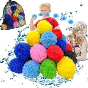 60PCS Reusable Water Balls，Water Soaker Balls for Outdoor Toys and Games，Water Bomb Splash Balls, Water Toys for Summer fun Outdoor Play Backyard Pool Trampoline Beach Game