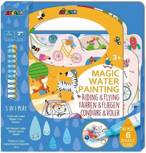 6301779 Colouring Game Driving & Flying, 3-in-1 Creative Set with Games, Stickers and Colouring Pictures, DIY, Activity Pad for Children from 3 Years