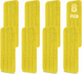 8 Pack 16.5 inch Reusable Mop Pads Microfiber Spray Mop Replacement Heads for Wet/Dry Mops Compatible with Bona Floor Care System