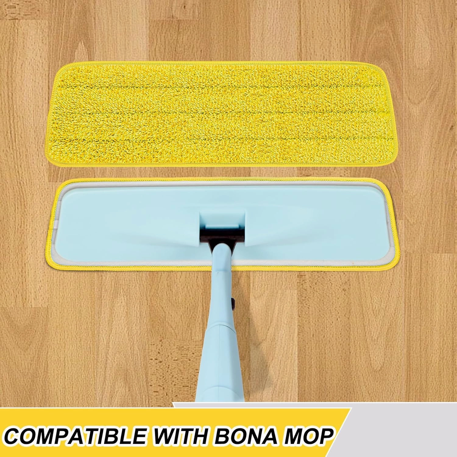 8 Pack 16.5 inch Reusable Mop Pads Microfiber Spray Mop Replacement Heads for Wet/Dry Mops Compatible with Bona Floor Care System