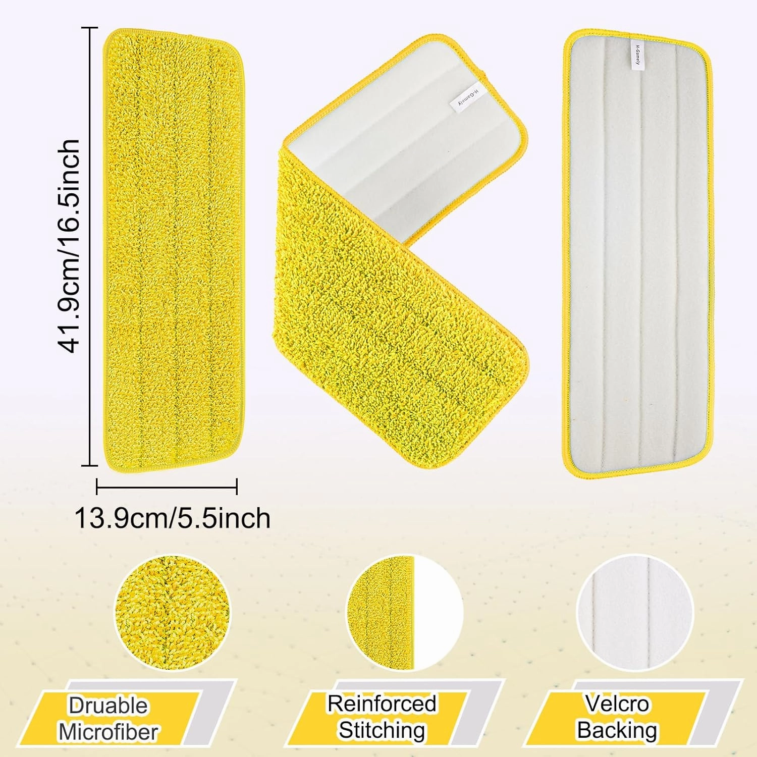 8 Pack 16.5 inch Reusable Mop Pads Microfiber Spray Mop Replacement Heads for Wet/Dry Mops Compatible with Bona Floor Care System