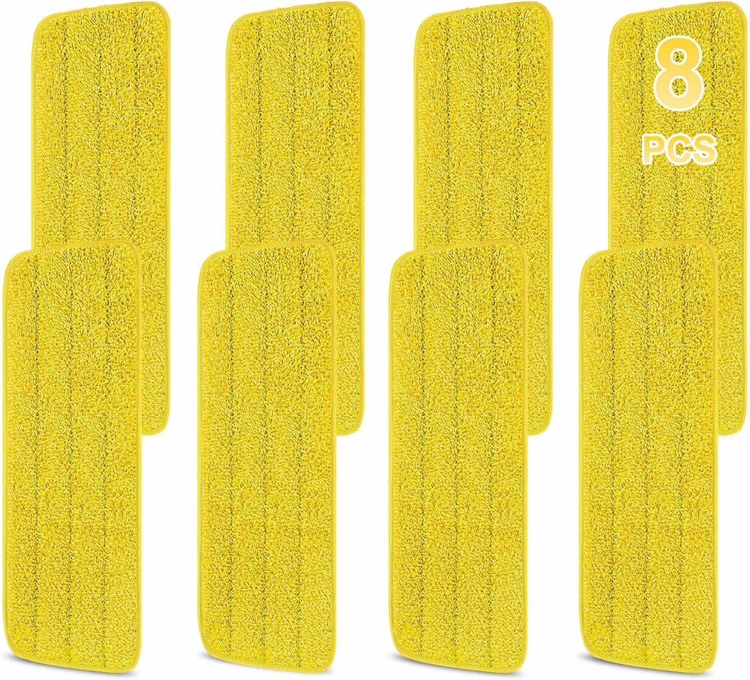 8 Pack 16.5 inch Reusable Mop Pads Microfiber Spray Mop Replacement Heads for Wet/Dry Mops Compatible with Bona Floor Care System