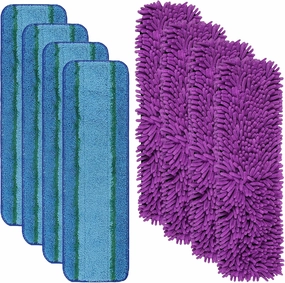 8 Pack Mop Pads for Bona Family of Mops, 4 Pet Microfiber Sweeping Pad   4 Microfiber Deep Clean Pad, Pet Cleaning Pad for Bona Microfiber Cleaning Pad for Multi-Surface Floors