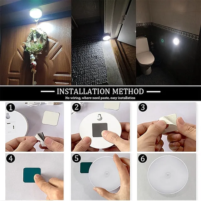 8LED Motion Sensor Night Light, USB Rechargeable Stair Cabinet Light Automatic On/Off, Ideal for Kitchen, Bedroom, Closet, Stairs and Hallway