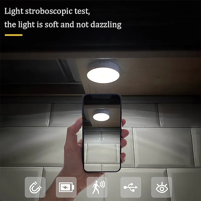8LED Motion Sensor Night Light, USB Rechargeable Stair Cabinet Light Automatic On/Off, Ideal for Kitchen, Bedroom, Closet, Stairs and Hallway