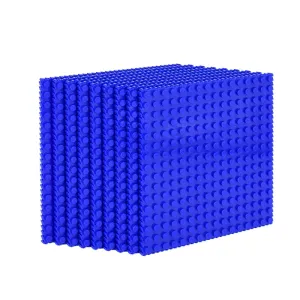 9-Pack 5.1" x 5.1" Classic Baseplates for Bricks – Compatible with All Major Brands, Baseplates for Creative Projects and Building Sets, Can Be Freely Connected and Expanded