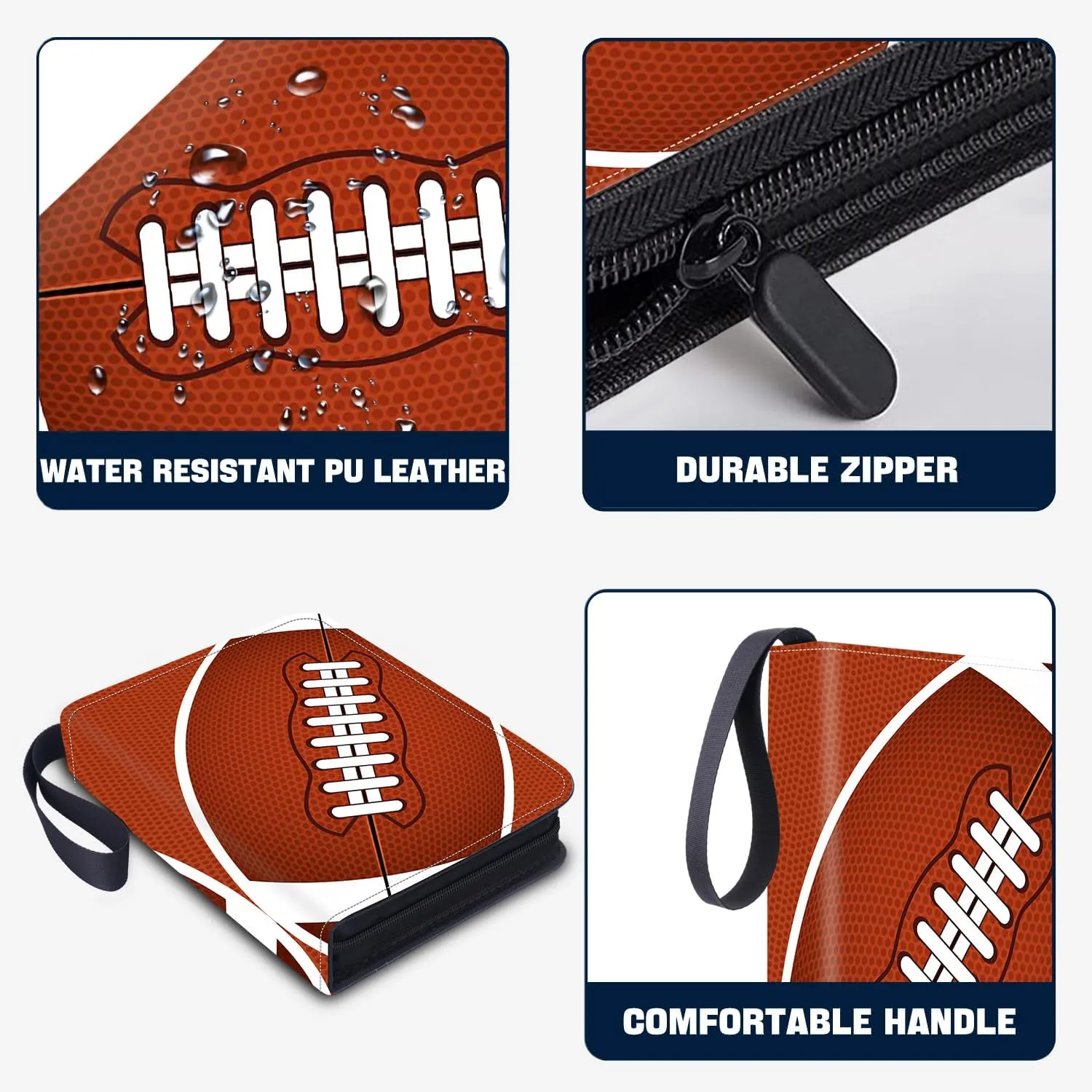900 Pockets Football Card Binder, Trading Card Holder with Sleeves Card Collectors Album, Fit for Football Cards Baseball Cards Basketball Soccer Hockey Sport Trading Cards MTG and Other TCG