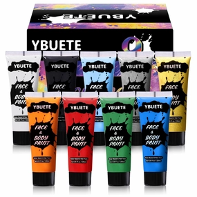 9 Colors Face Body Paint Set, Professional Paint Set for Halloween Cosplay Costume Party, Full-coverage Multi-Color Cream Makeup Blendable Set for Adults Halloween Cosplay SFX Makeup Paint