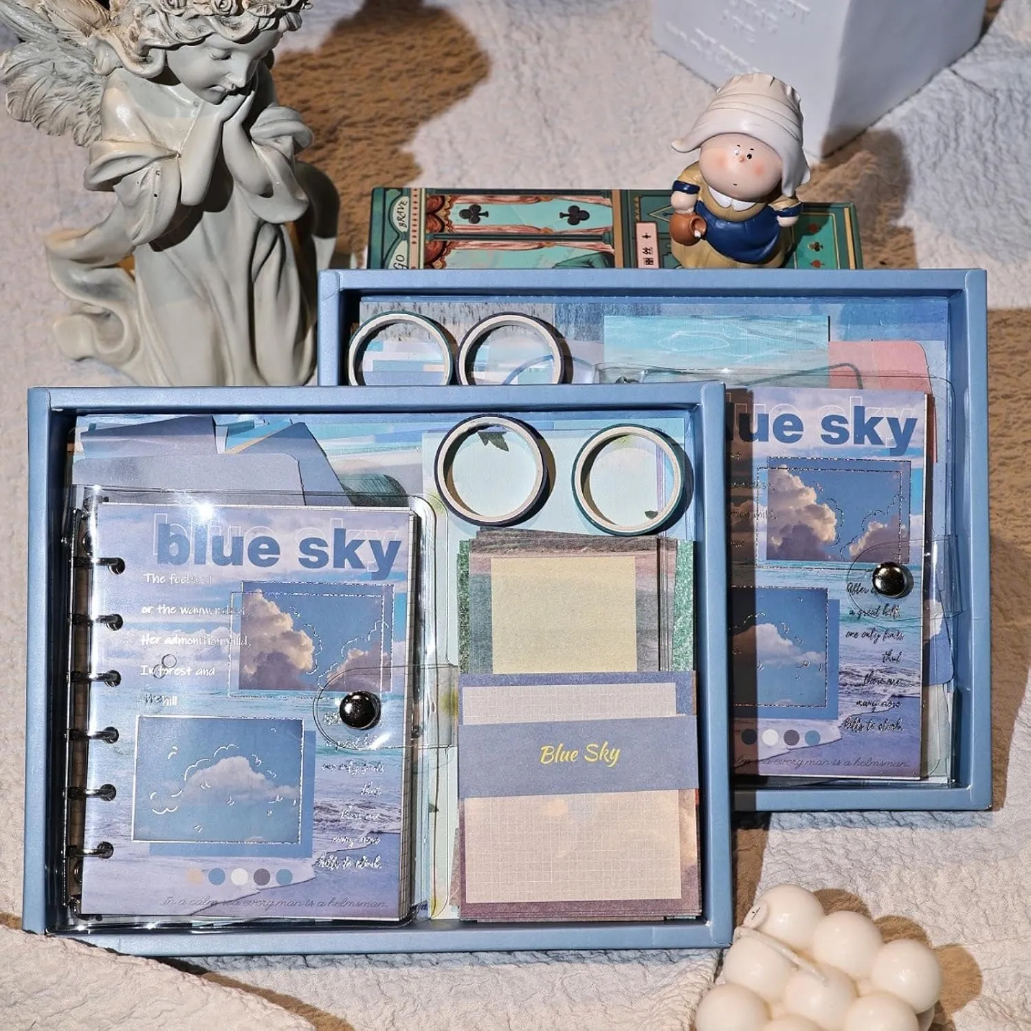 A6 Creative Bookbook Box Set Retro Art Loose Leaf Bookbook-C  Bag