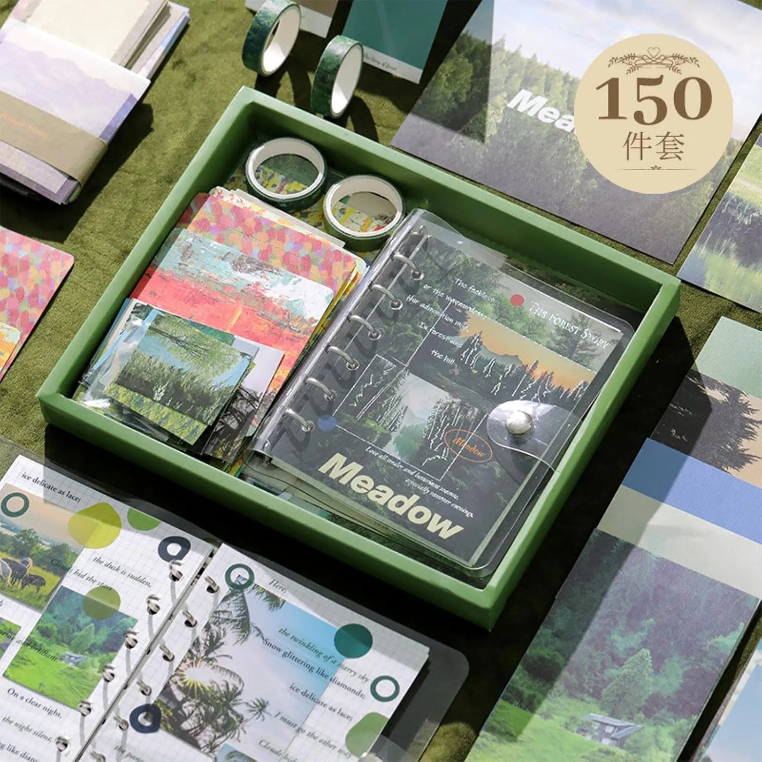 A6 Creative Bookbook Box Set Retro Art Loose Leaf Bookbook-C  Bag
