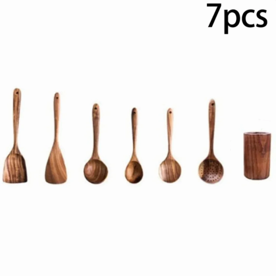 Acacia Wood Cooking Spatula Set