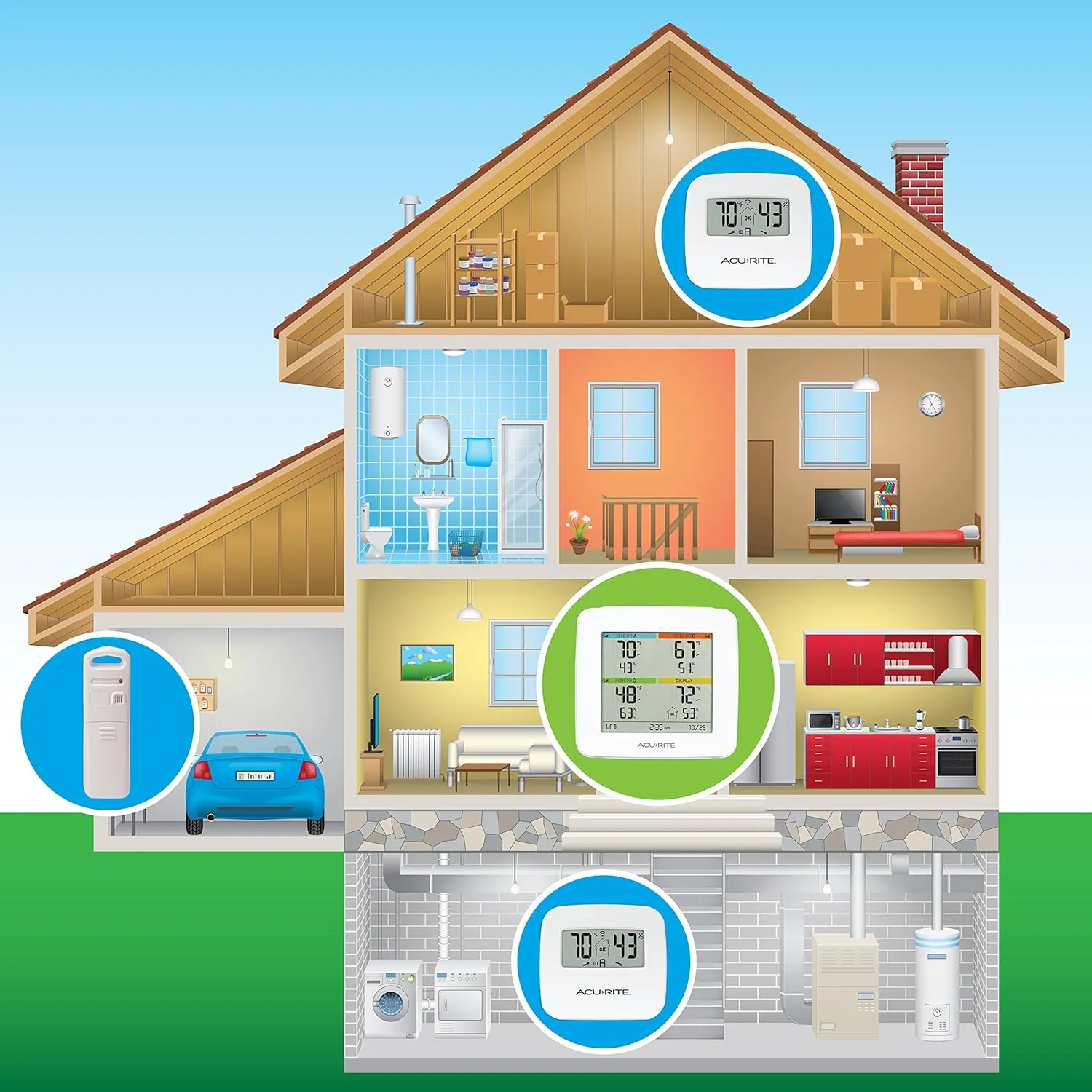 AcuRite 01096M Temperature & Humidity Station with 3 Indoor/Outdoor Sensors