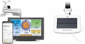 AcuRite Iris (5-in-1) Home Weather Station with Solar Power Pack and Wi-Fi Connection to Weather Underground for Temperature, Humidity, Wind Speed/Direction, and Rainfall (Black)