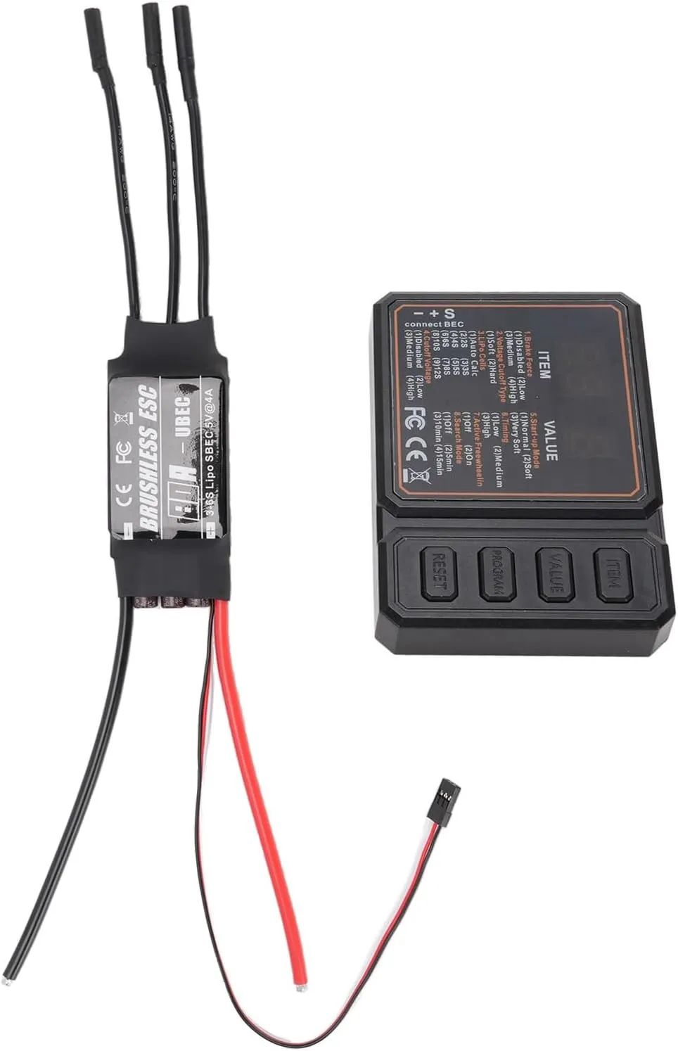 Adjustable Startup Modes, Safety Mechanisms, Versatile Programming RC Helicopter Brushless ESC with ABS Material, 80A, 3-6S LiPo
