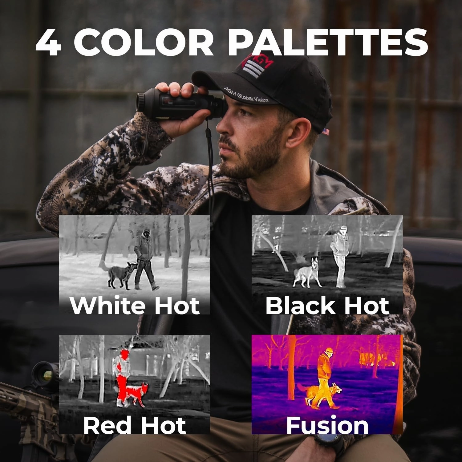 AGM Global Vision Taipan Thermal Imaging Monocular for Hunting 12μm Sensor, Hot Spot Tracking, 8× Digital Zoom, Video Recording, WiFi, IP67 Waterproof
