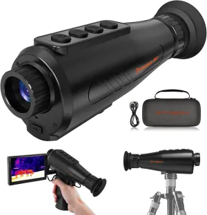 AI 15 Thermal Monocular,384x288(50HZ) Night Vision monocular with 10-Hour Battery Life,8×Digital Zoom,1.43-inch AMOLED Screen,IP66 Thermal Imaging Monocular for Hunting with Wi-Fi Hotspot/STA/MIC