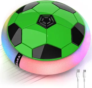 Air Football Smart - Hover Soccer Ball - Inbuilt Rechargeable Battery - Indoor Outdoor Toys with Attractive LED Light - Soft Foam Bumper Floating Disk - Birthday Gift for Boys and Girls