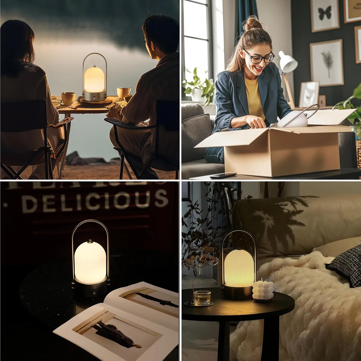 Aisilan Modern Milk Glass Table Lamp with Touch Control, Motion Sensor Table Lamp Dimmable LED Bedside Nightstand Lights, Rechargeable Desk Lamp for Bedroom Living Room Gift, Brushed Nickel, 3W CCT