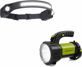 AlpsWolf Rechargeable LED Headlamp, Waterproof, Battery Powered, 6 Lighting Modes, 1500mAh Battery