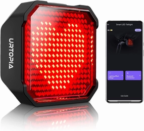 Animated Bike Tail Light, Design Light Patterns via App, Smart Rear Bike Light, Bicycle Safety Taillight with Brake Sensor, Rechargeable, IP66 Waterproof, Bright LED Bike Rear Light for Night Riding