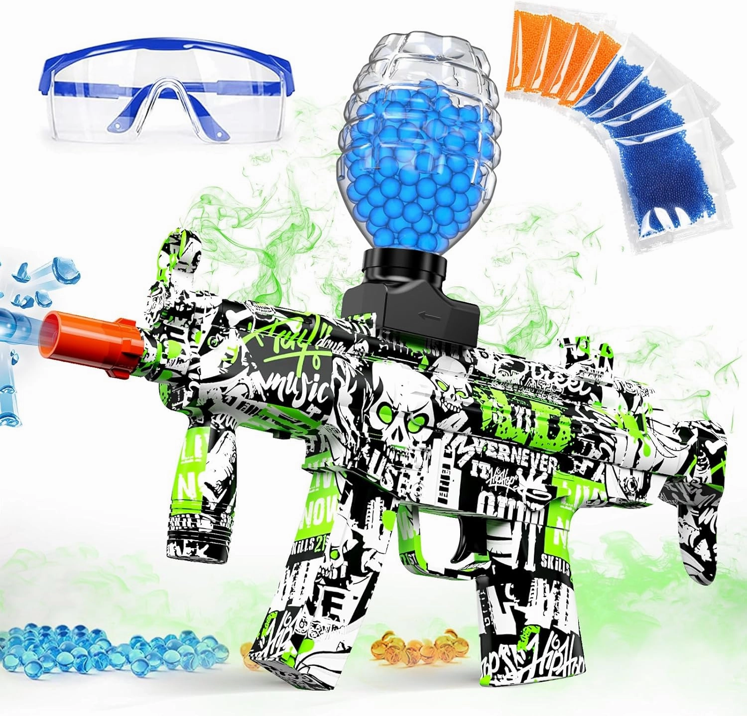 Anstoy Gel Ball Blaster, Splat Gun Toy Automatic Activities-Shooting Team Game, Christmas, Halloween, Birthday Gifts for Ages 14  (Green)