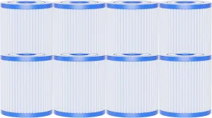AQUALTRA Pool Filter Compatible with 29007E Type H, Cartridge Replacement for 330 GPH Filter Pump, Above Ground Pool Filters, 4" x 3.6" 8 Pack