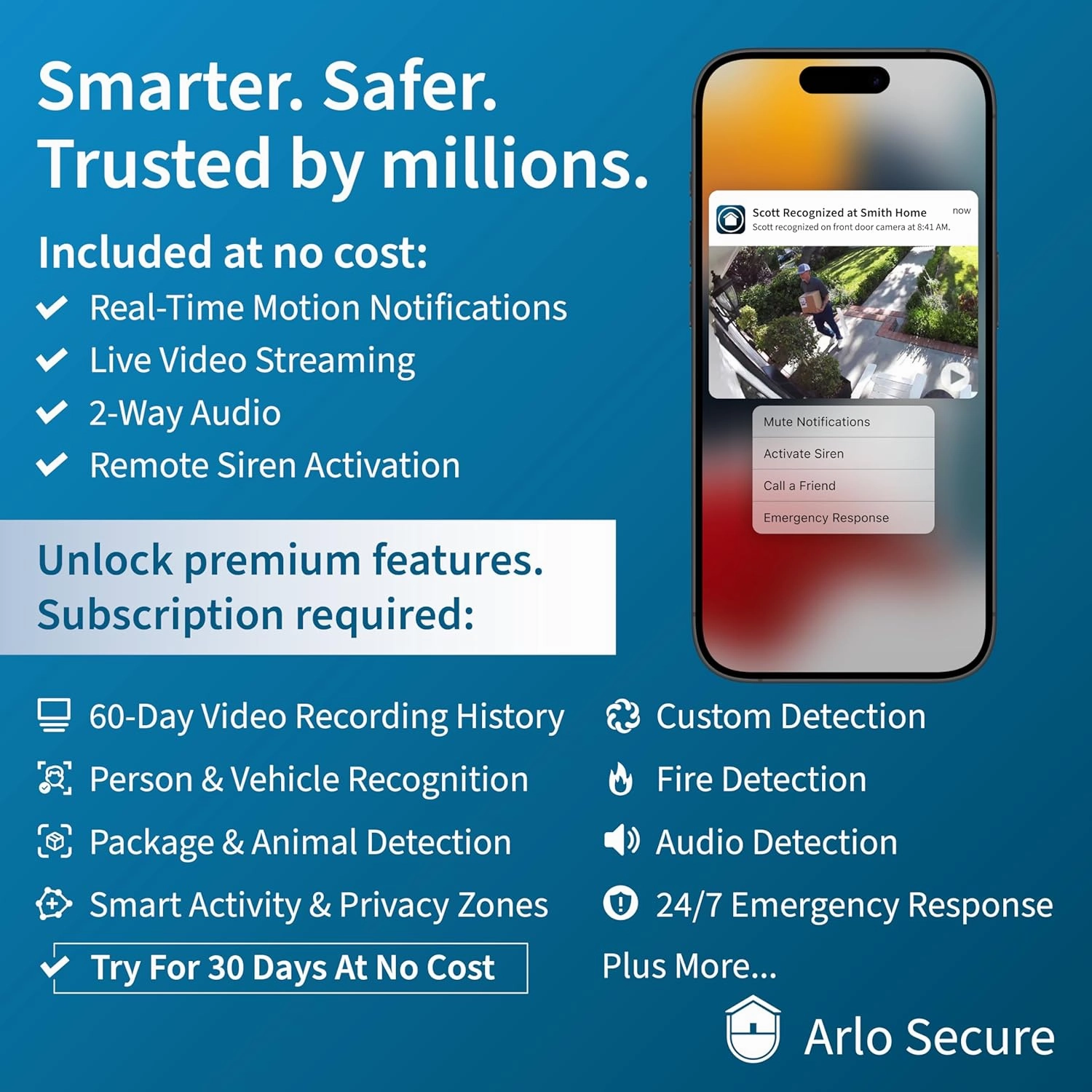 Arlo Ultra 2 Spotlight Camera 4K HDR (2 Cameras, SmartHub Included & Required) | Wireless Home Security Camera | Color Night Vision, Motion Sensor, 180º View, 2-Way Audio, White