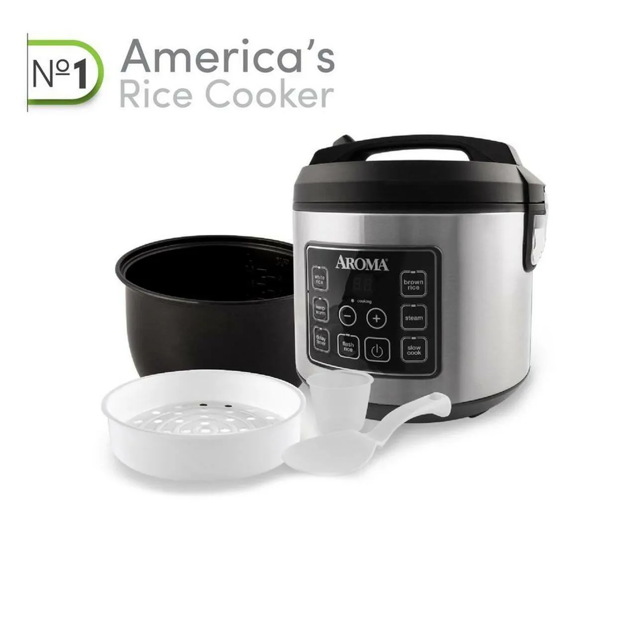 Aroma 20-Cup Digital Rice Cooker and Food Steamer (Refurbished)