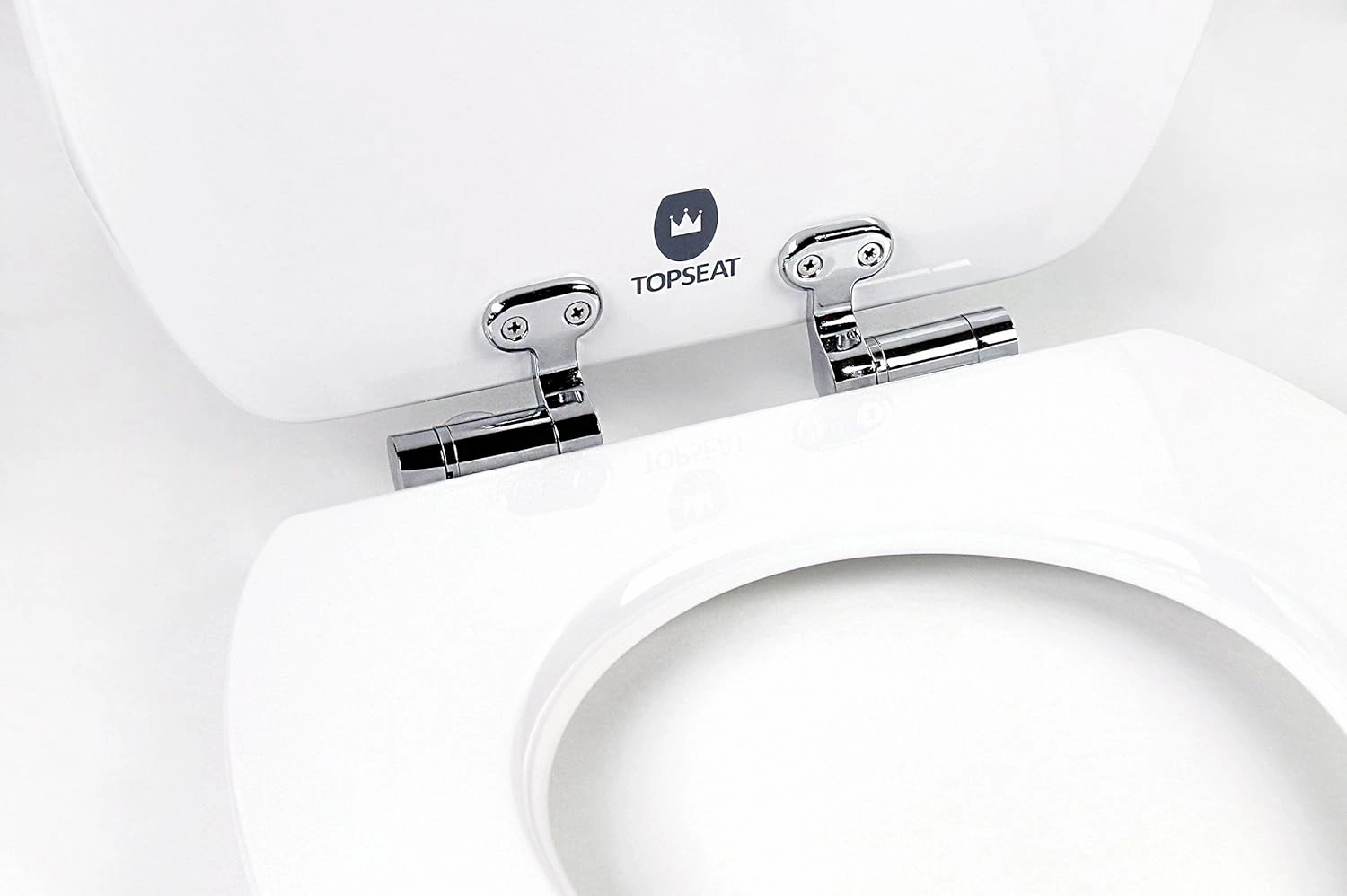 Art of Acryl Elongated Toilet Seat w/Slow Close Chromed Metal Hinges, Wood, Beach